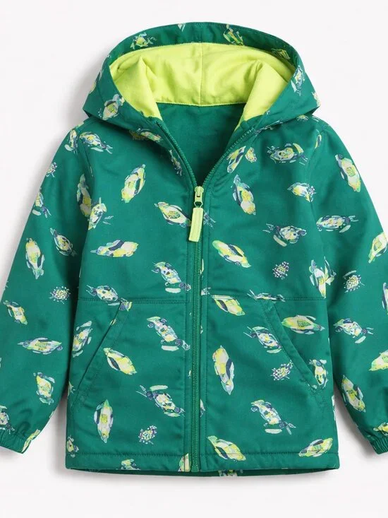 NWT Toddler Boys' Full Zip Racecar Softshell Jacket Hoodie Cat & Jack Green 2T - Picture 2 of 4